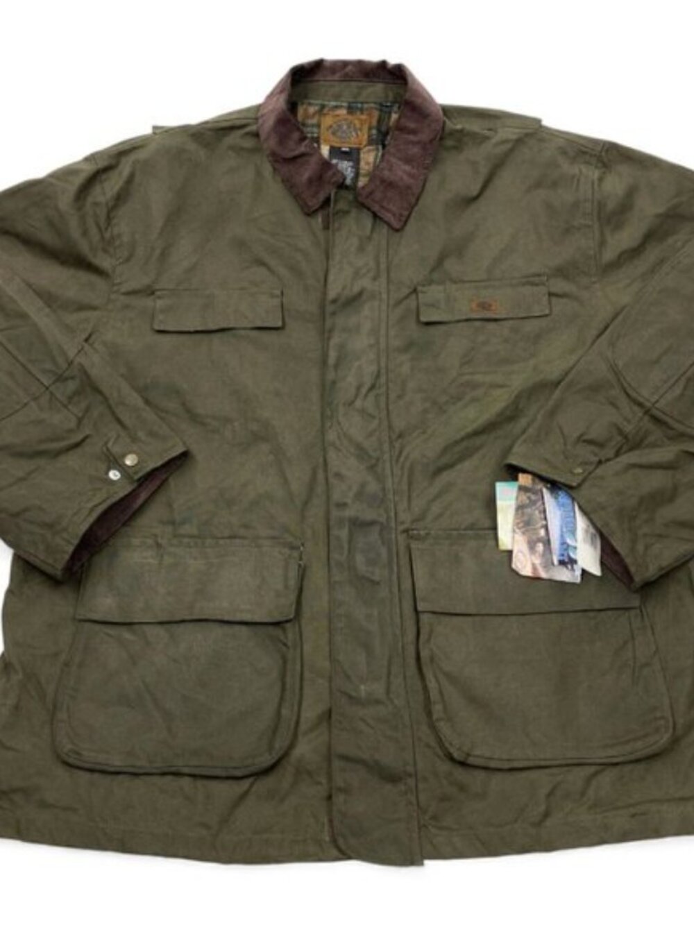 NWT Dickies Waxwear Waxed Canvas Cargo Jacket Water Resistant Green Brown 3XL
